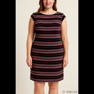 Banana Republic Cap Sleeve Dress NWT Black, Coral and White Size 10
